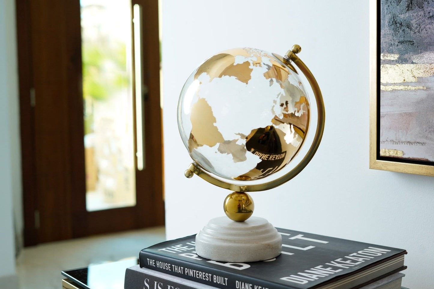 Around The World Globe (Gold) Small