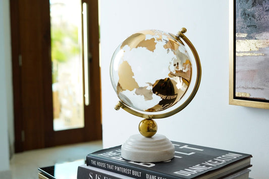 Around The World Globe (Gold) Small