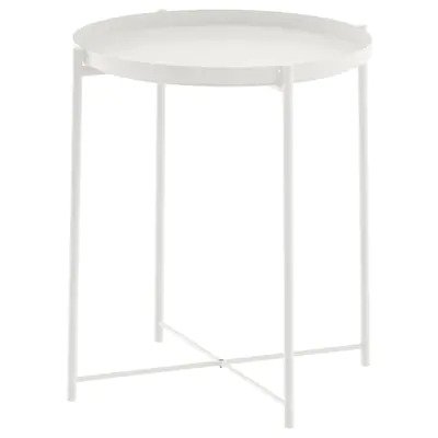 Metal Tray Table (White)