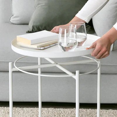 Metal Tray Table (White)