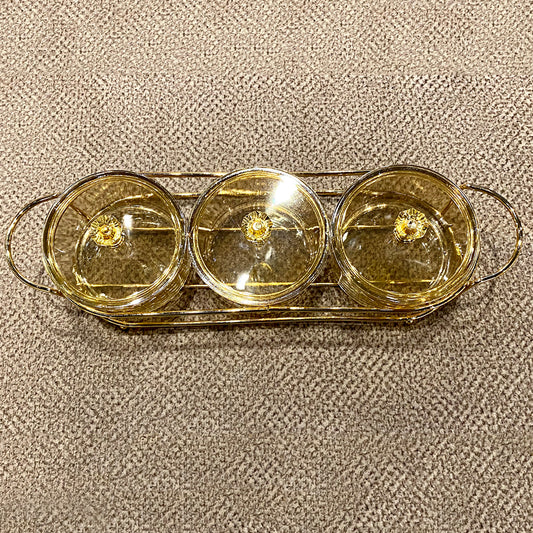 Magnolia Glass Platter (Gold)