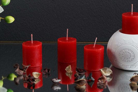 Rosewood Macaron Votive Candle (Red)