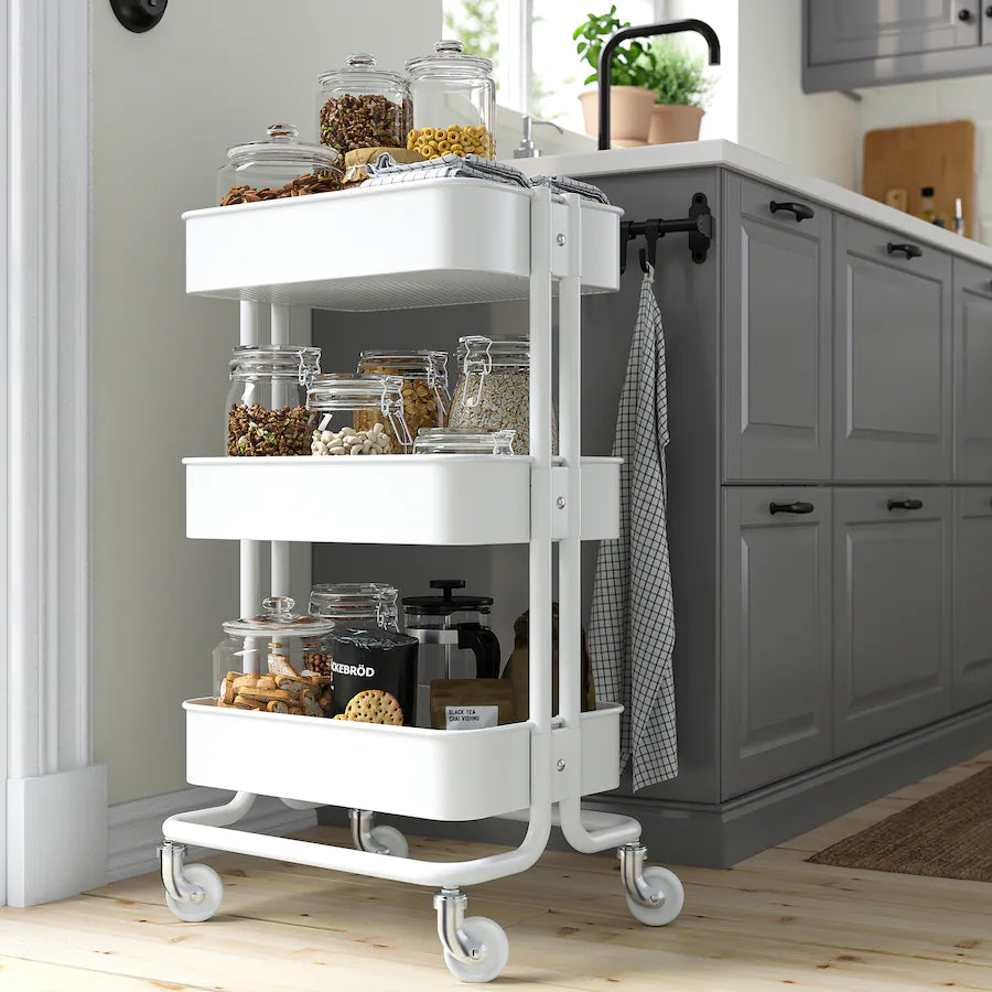 RASKOG Trolley, white, 35x45x78 cm